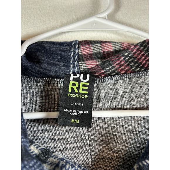 Pure Essence Plaid Cowl Neck Tunic Top Multicolored Blue Pink Size M Canada - Picture 2 of 6